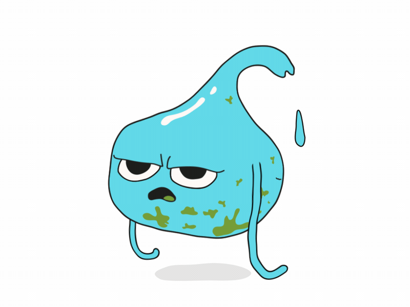 A sour drop of water animation cartoon character gif illustration kids loop motiongraphics nature