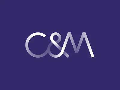 C&M Logo ampersand c connected letterform line logo m minimal purple typography vector weave
