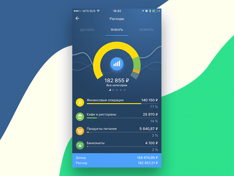 PFM Animation (MDM BANK) app bank banking cards cover finance ios iphone pay payment ui ux