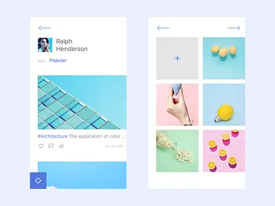 Horizn app app blog clean colors grid minimalism type typography