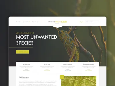 Unwanted Species species theme ui web website wildlife wordpress