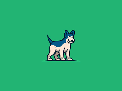 Doggo anatomy blue bold brand identity cute dog logo logomark mascot pet puppy visual identity