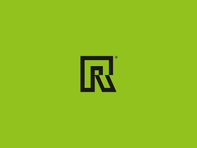 R lettermark brand identity door dynamic logo logomark r real estate simple solid square visual identity window