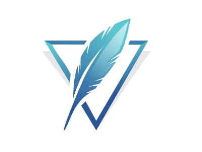 Personal Logo Project design feather logo triangle.