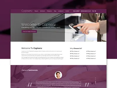 Copiserv Website copier photocopier printer refresh website