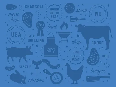 BBQ Meat Pattern bbq design food graphic design grill icon meat package pattern patternwork