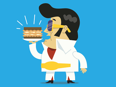 Elvis banana character elvis illustration peanut butter portrait sandwiches the king
