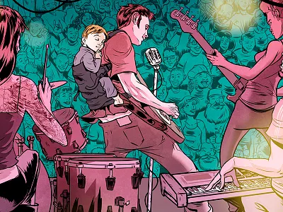 Rocking the baby to sleep comic digital freelancer graphicnovel musician personal