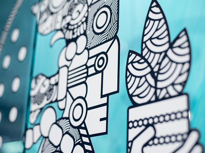 Mayan Coloring Mural coloring illustration maya mayan mural