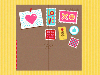 package box card delivery facebook flower love muah package social media stamp valentine valentines day