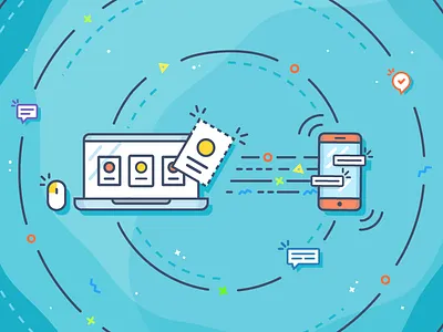 SMS feature custom data debut ecommerce flat geometric icon illustrator line minimal phone sms