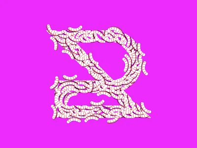 Worms & Macaroni branding delicious food graphic illustration letter macaroni r type vector worms