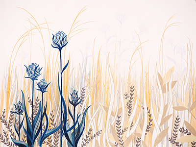 wintergrass colored pencil drawing field grass illustration nature traditional