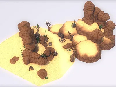 Desert Scene Diorama 3d design diorama enviromental art game design handpainted