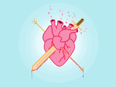 Real Heart arrow blood bubbles heart love sword