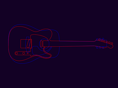 Acoustic Electric acoustic art double electric line art music outline vector