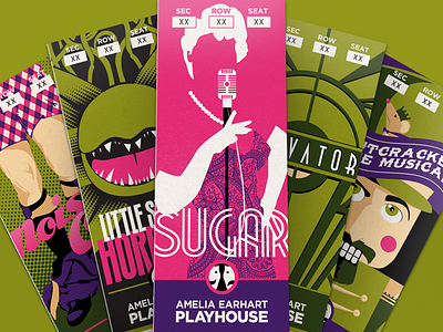Amelia Earhart Playhouse Tickets art deco illustration musical pants plant play poster screen print theater theatre