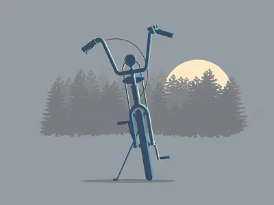 Stranger Th11ngs 80s bicycle bike moon stranger things trees