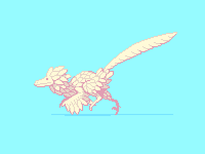 Albino Velociraptor 8bit albino animal dinosaur logo pixel pixelart video game white