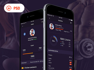 FIT UI Kit design fit fitness freebie ios iphone mobile app psd ui ui kit ux