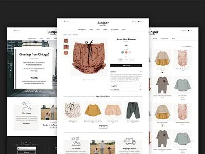 Juniper Website brand identity children ecommerce fashion identity design kids logo retail ui ux