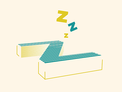 Final Z 3d halftone letter lettering sleeping teal typography z