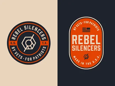 Rebel Silencers Badges badge branding bullet gun icon identity logo mark round shape silencer texas