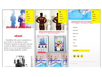 Defined Athletics athletics fitness gym mobile ui vintage web design