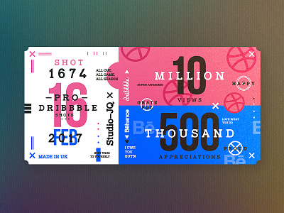 Thank You Guys & Gals! behance blue dribbble followers freelance shots thankyou ticket