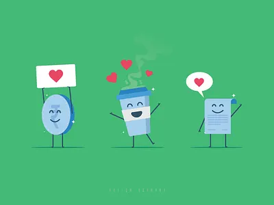 Your Business is BAE bae business coffee coin document heart illustration india instamojo love vector yatish asthana