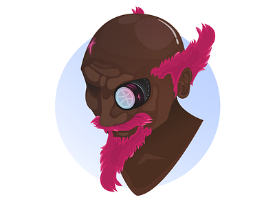 Dribbble Mad Scientist debut dribbble illustration pink scientist