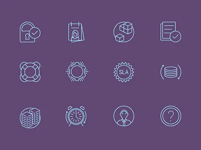 Feature Icons account backup components documents help icons security sla support