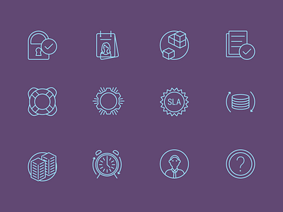 Feature Icons account backup components documents help icons security sla support