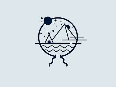 Doodle assemblyapp circle doodle illustration iphone lines minimal minimalism sky tent vectorart water