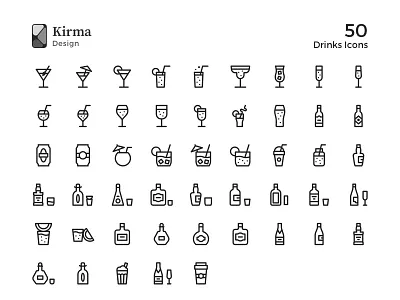 50 Drinks Icons beer drink icons iconset latvia martini nounproject riga rum shot tequila vodka