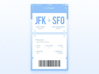 Boarding Pass - Day 013 ui