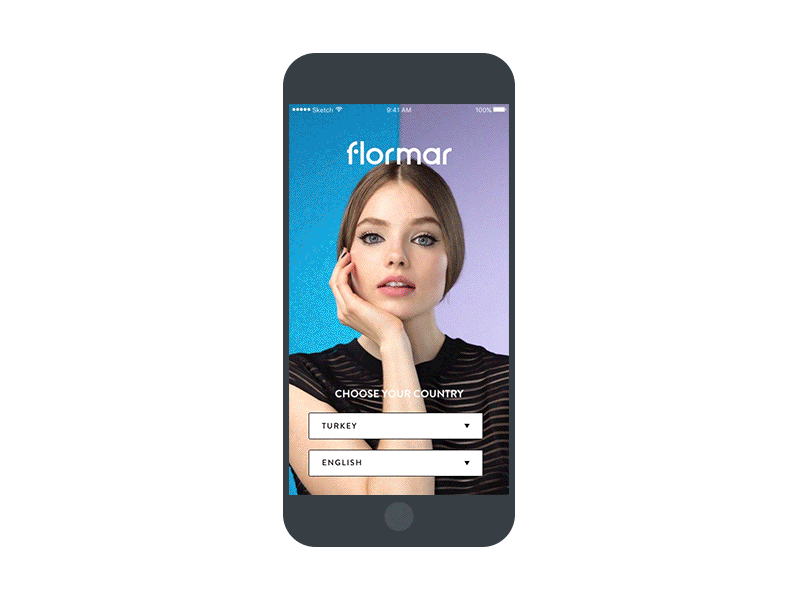 Splashscreen - Flormar App app design flat principle sketch ui ux