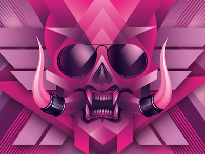 Caostica 14 80´s ace of spades illustration illustrator motorhead pink snaggletooth sunglasses vector war pig