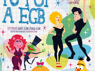 Yo fui a Egb 80s cartoon illustration illustrator