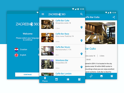 Zagreb 360 App android blue bottom city clean language material simple white zagreb