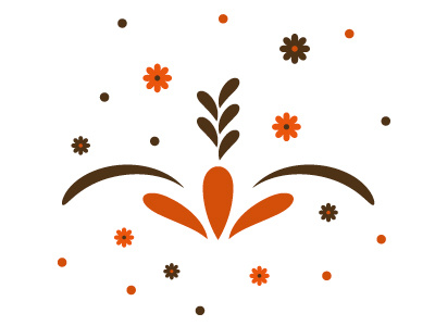 Reflecting brushes art brown brush design flower graphic illustrator orange petals reflect repeat vector