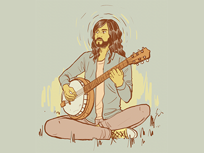 banjoooo banjo folk illustration