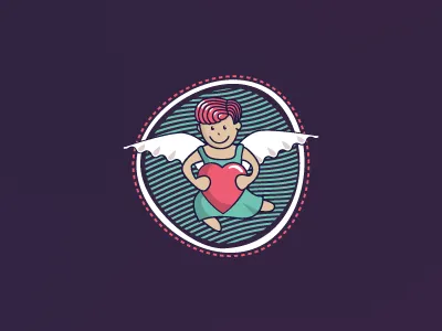 Cupid's Gift boy cupid heart logo love romantic valentine wings