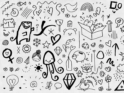 Doodles 1 of 2 doodles drawing icons illustration patterns