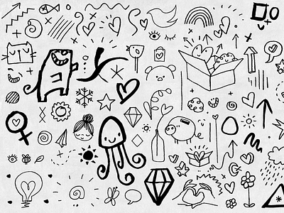 Doodles 1 of 2 doodles drawing icons illustration patterns