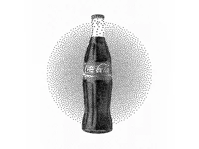 Slave to the Pixel adobe illustrator bottle coke a cola dots illustration stipple