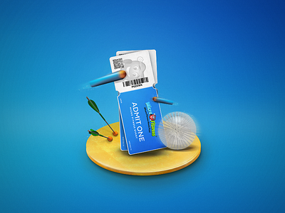 Tickets Icon 3d arrows icon nerf tickets zorb