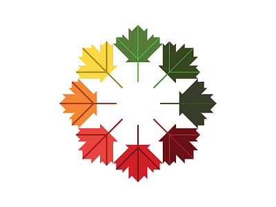 Geo-Maple Leaf 45 angle color geometric leaf maple seasons square