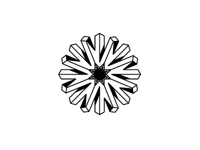 Geometric Flower 3d brand flower geometric geometry identity logo mark shape symbol