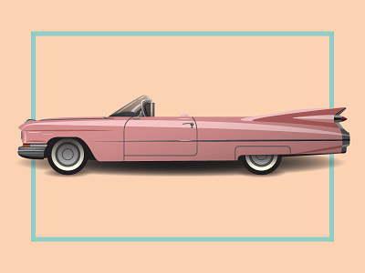 Pink Cadillac cadillac car cars convertible motor pink pink car vintage car